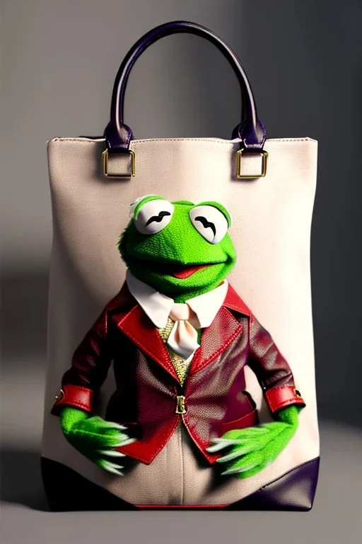 Fashion bag made with muppet fabric, pret a porter, fashion photo studio, clean background, unreal engine 5, ray tracing, RTX, lumen lighting, ultra detail, volumetric lighting, 3d.