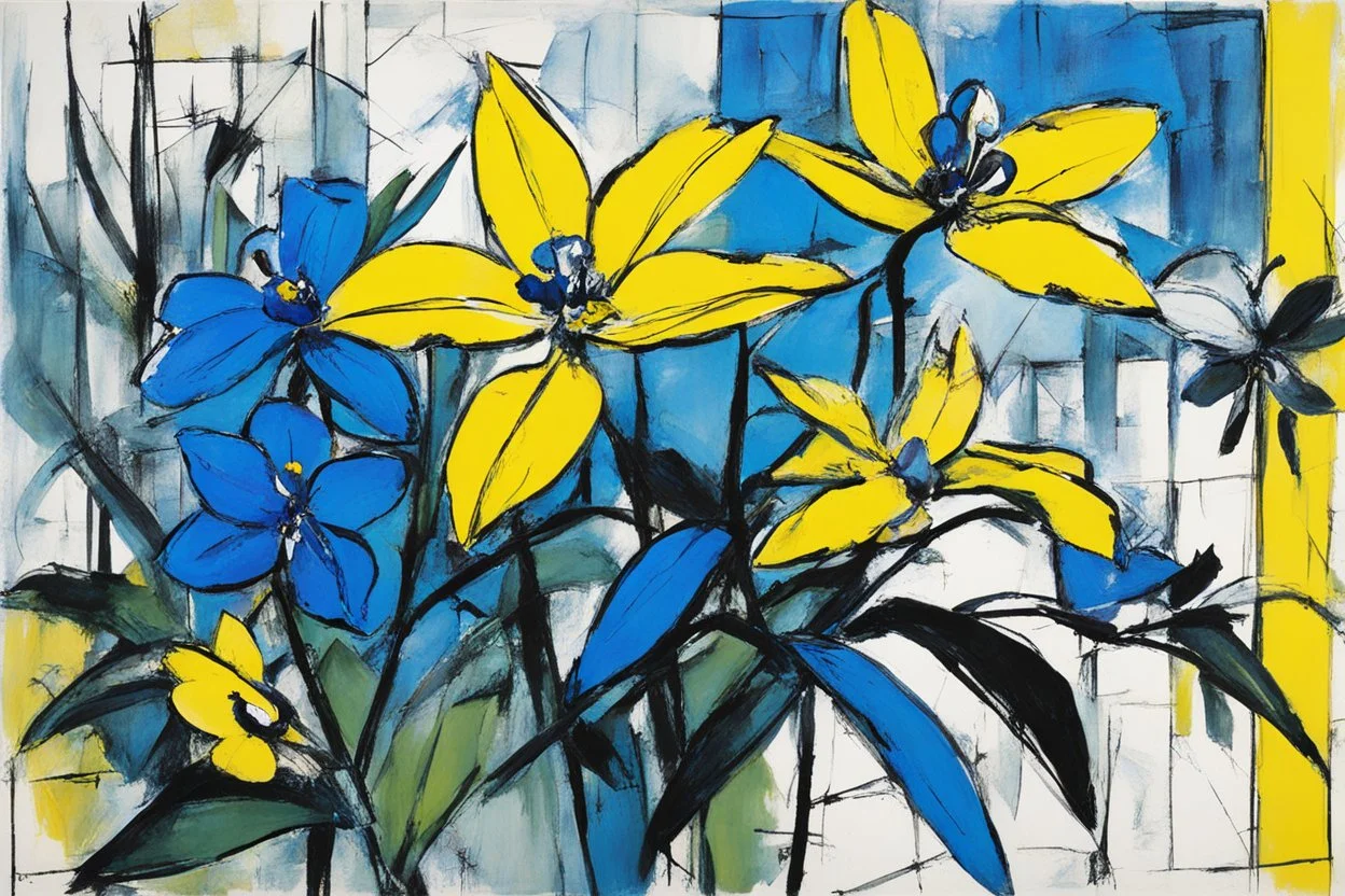 an illustration for the comic "the blue Orchid in the yellow room" by Jean-Paul Riopelle