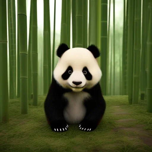 panda in the bamboo forest