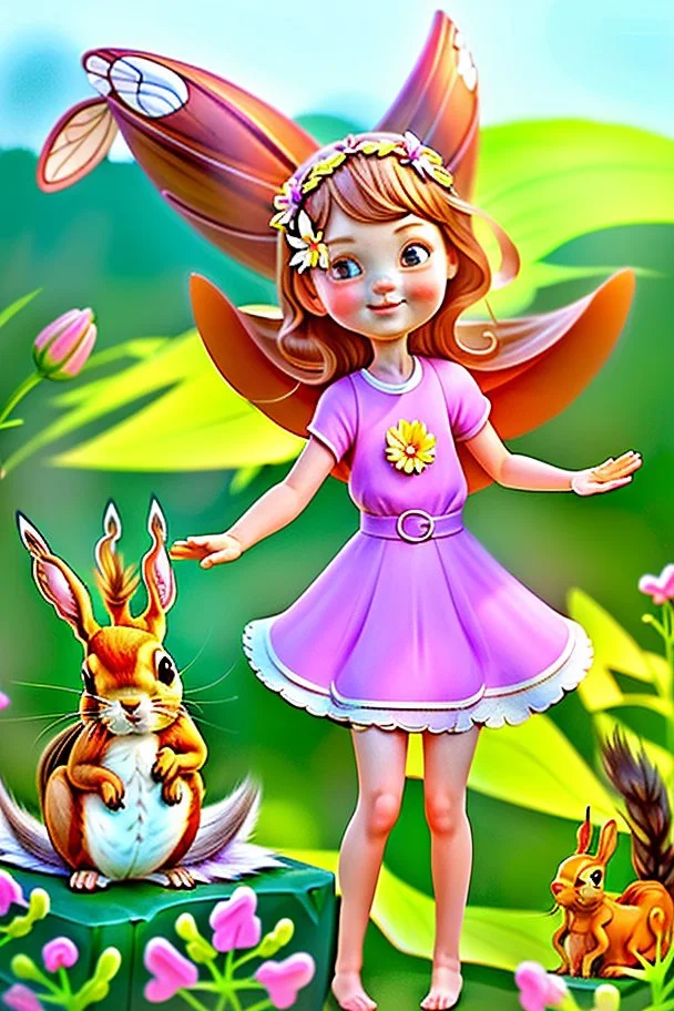 It was a sunny morning in the garden. Lily the butterfly flapped her wings with excitement. "Let's go on an adventure!" she said to her friends, Max the bunny and Sam the squirrel.