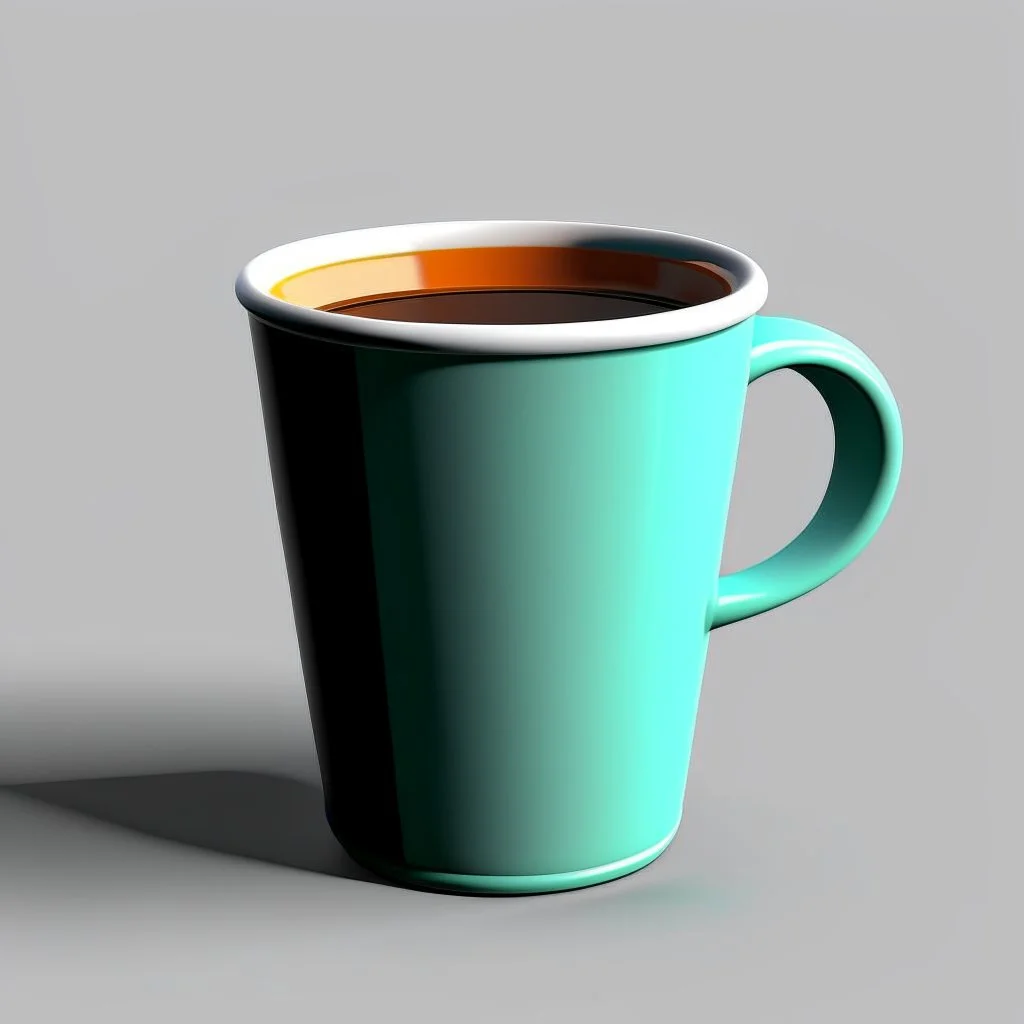 4k coffe cup render solid colors