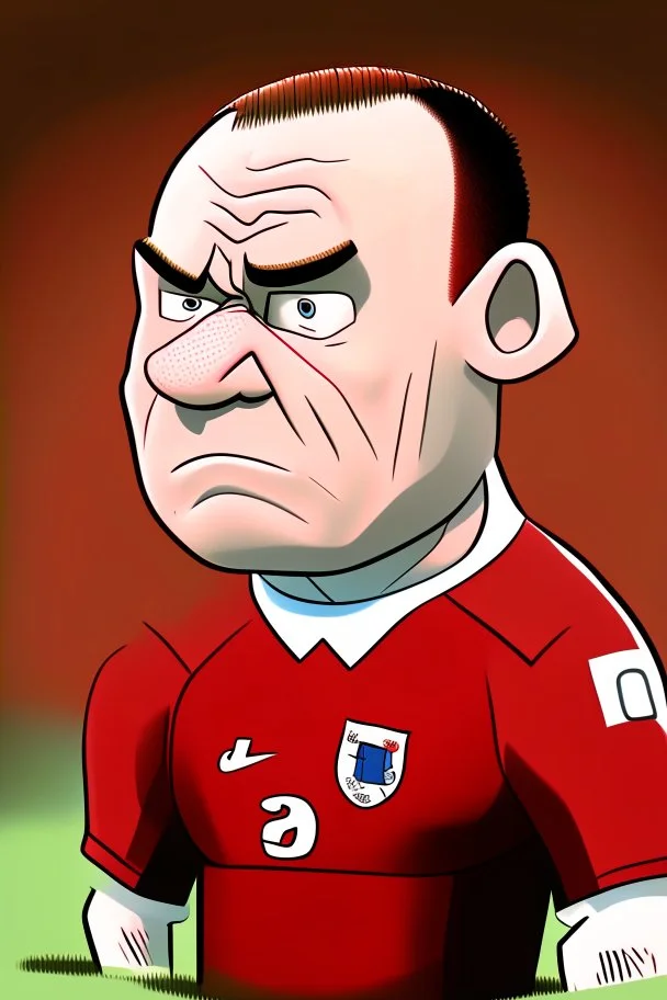 Wayne Rooney English football coach , cartoon 2d