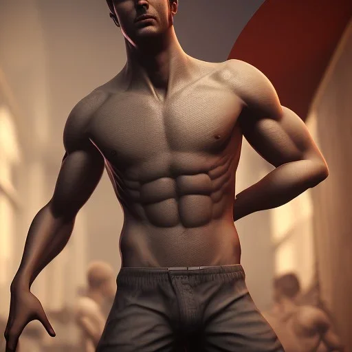 A man in briefs, unreal engine 5 volumetric lighting, intricate details, realistic style, 8k detail, very fine facial detailing