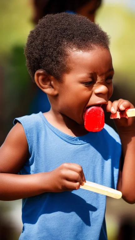 Black child enjoying popsicle