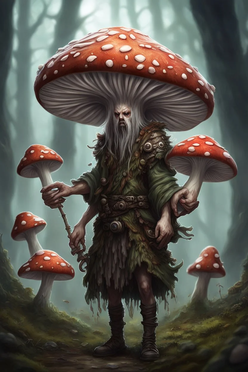 darkfantasy mushshroom spores infected human druid