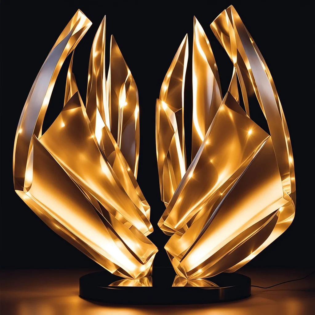 an illuminated glass sculpture by sculptor "Lygia Pape",by artist "Lygia Clark"