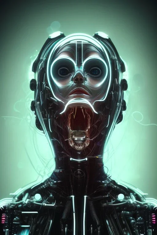 cyberpunk, head, scream women, portrai, face cry, perfect eyes, tron, cyborg, robot, cyborg, seven , perfekt, real, dream, hr giger