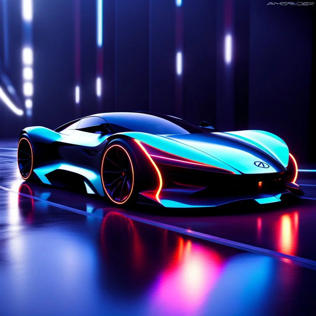 infinity symbol ∞ as a futuristic supercars wheels, futuristic supercar built for extreme speed, striking, neon, chiaroscuro, dramatic, captivating, powerful, fantasy, beautiful, octane render, 16k post-production, artstation: award-winning: atmospheric: commanding: fantastical: clarity: ultra quality: striking: brilliance: stunning colors: amazing depth; lens: f/11, 35mm