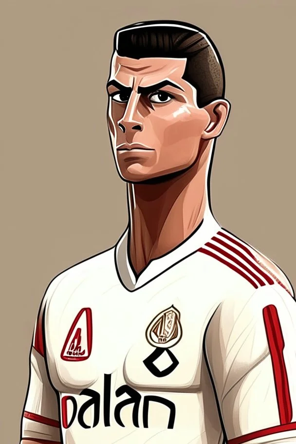 Cristiano Ronaldo wears the Egyptian Zamalek club jersey cartoon 2d