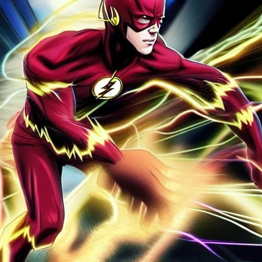 The flash moving in super speed