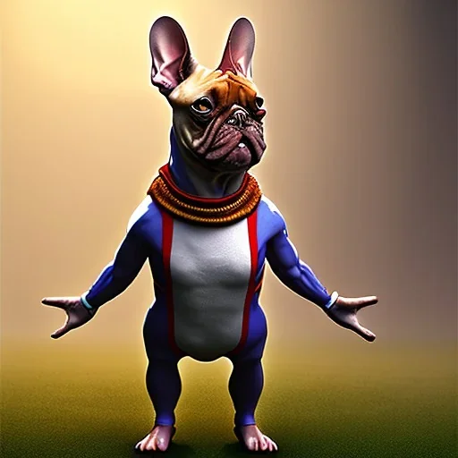 alien giraffe French bulldog super hero