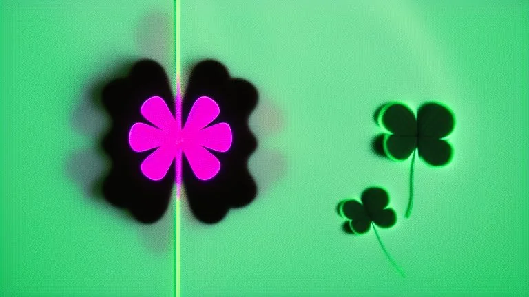 rave poster with Four-leaf clover and laser