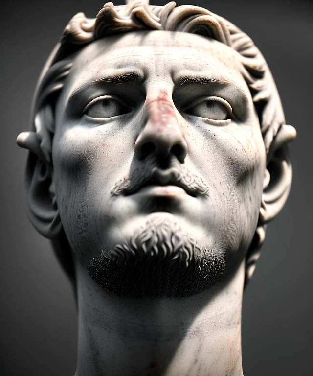 Ultra Realistic image, roman sculpture, marble deluxe material, Angel di maria soccer player, Greece Laurel crown, miguel angel style, chisel style, emperador, waist up portrait, cinematic lighting, God light, god rays, 4k resolution, smooth details, ornate details, soft lighting, unreal engine 5, sky background.