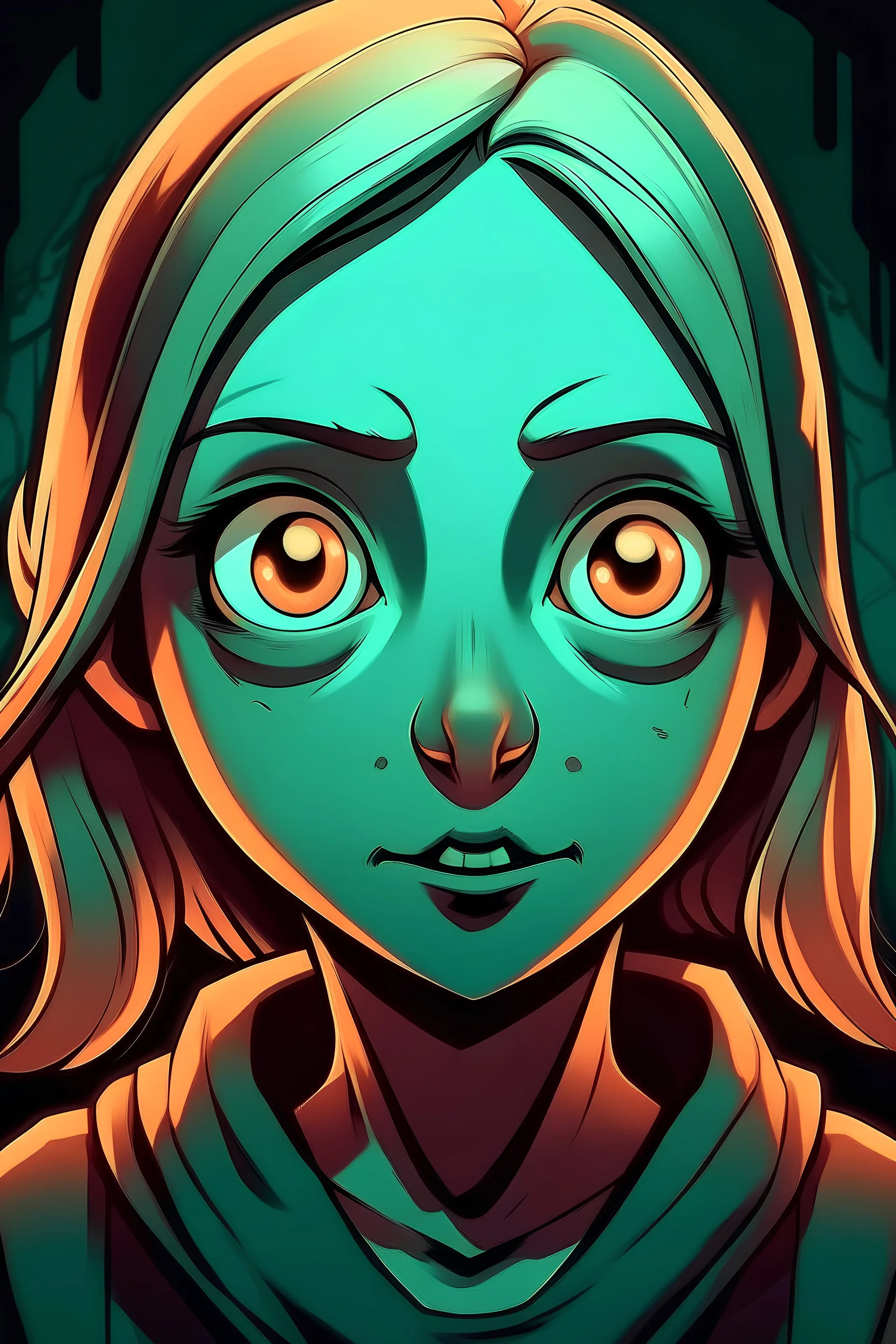 can you generate a animated utterly scary,cool and girl for pfp