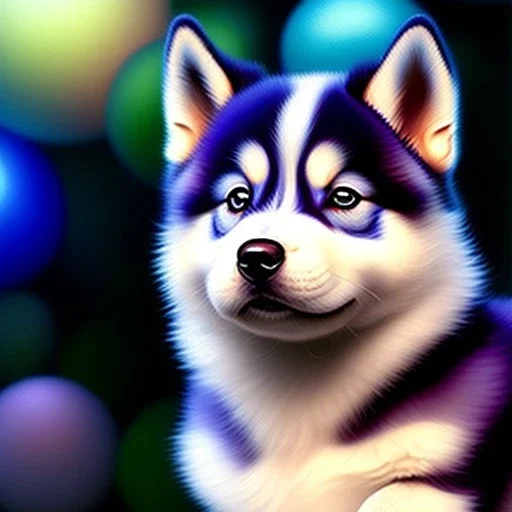 Ultra detailed fullbody Portrait in oil on canvas of super cute fat baby Husky,extremely detailed digital painting, extremely detailed face, crystal clear eyes, mystical colors ,perfectly centered image, perfect composition, rim light, beautiful lighting,masterpiece ,8k, stunning scene, raytracing, anatomically correct, in the style of Steve Jung and robert e howard and Wizyakuza and Ohrai Noriyoshi and Simon Bisley and uncannyknack.