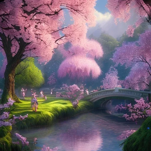 the most stunning, gorgeous cherryblossom tree on a lush island with reflective lake, high-detailed, fine-detailed, intricate, 8k resolution, digital art, detailed matte, volumetric lighting, dynamic lighting, ornate, baroque, illustration, 3D octane render, brian froud, howard lyon, selina french, greg rutowski, sharp focus, crisp