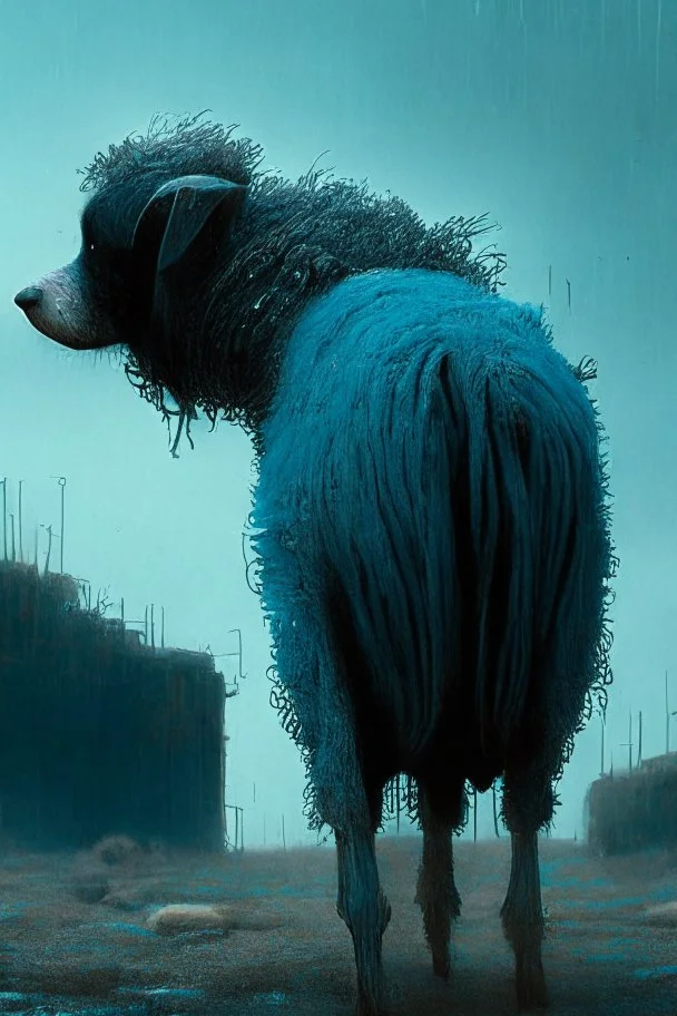 dog sheep skunk,greg rutkowski laurie greasley beksinski artstation, hyperrealist, cinema 4 d, 8 k highly detailed