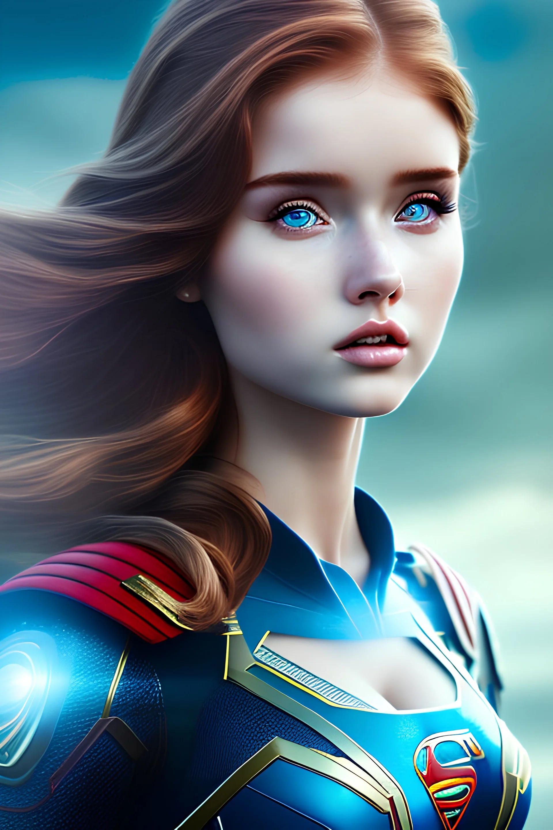 jia lissa, ultra realist, photoshoot, sexy armored bikini, 8K UHD, supergirl, detailed, high definition, lissage, , human, godess, denoizing, upscaling, accurate, super hero pose, natural blue eyes, human eyes less lightfull