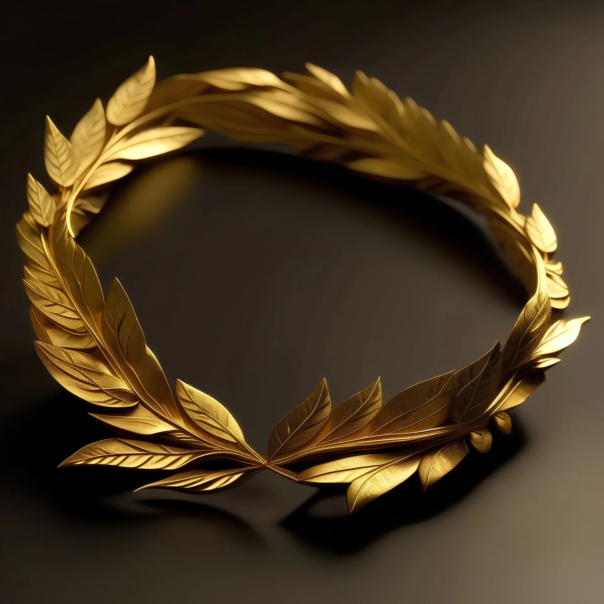 create me a thin laurel golden portrait rim.