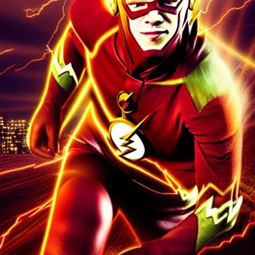 The flash moving in super speed