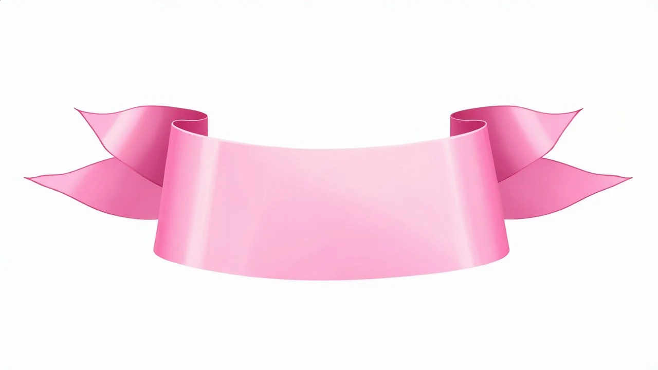 pink ribbon graphic element, add canvas texture and lighting, photographic realism
