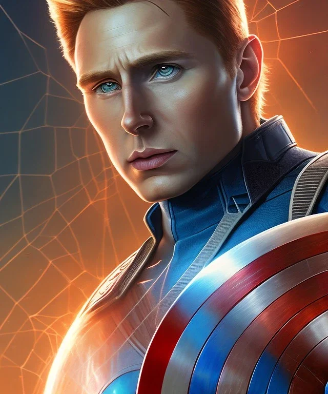 captain america with long hair, red and black, shooting spider web from wrist, full body close up, soft light atmosphere, light effect，vaporwave colorful, concept art, smooth, extremely sharp detail, finely tuned detail, ultra high definition, 8 k, unreal engine 5, ultra sharp focus