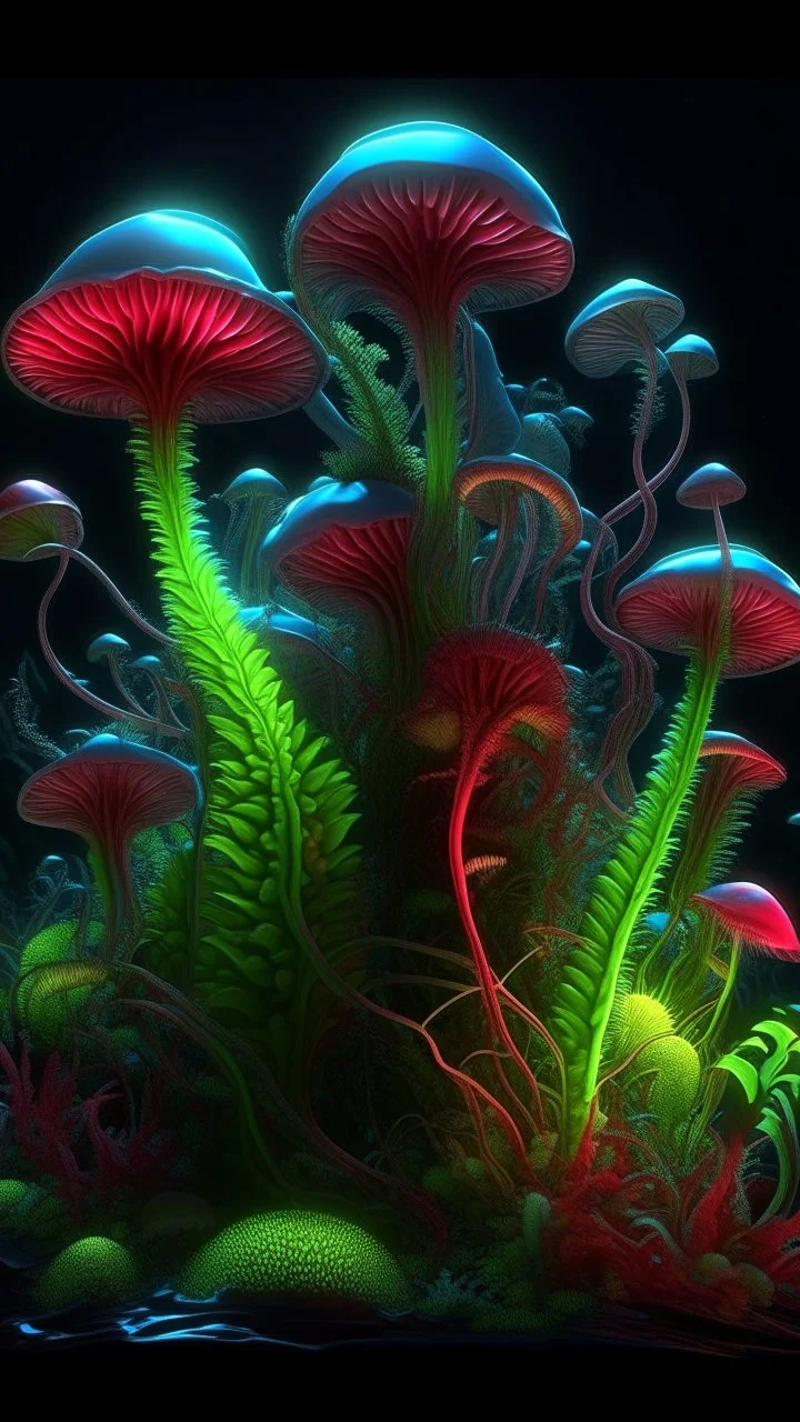 "3D HR Complex Unique and Beautiful Bioluminescent Carnivorous Plants, a breathtaking frontier fantasy artwork by Android Jones, Jean Baptiste monge, Alberto Seveso, Erin Hanson, Jeremy Mann. Minimalist highly detailed and complex professional_photography, masterpieces, 8k resolution concept art, Artstation, tricolor, Unreal Engine 5, cgsociety" Highly detailed ArtStation Concept Art Clear Focus Smooth cinematic 4K epic Details Serious Stoic ARTgerm AN's mature art. Bosch painting style,Busch