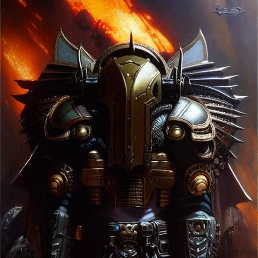 portrait 'Hellbat Unit-Starcraft' ancient metal armor ,painting by gaston bussiere, greg rutkowski, yoji shinkawa, yoshitaka amano, tsutomu nihei, donato giancola, tim hildebrandt, oil on canvas, cinematic composition, extreme detail,fit full head inside picture,16k