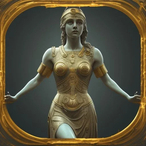 a greek marmor statue of athena, steam punk, scary, horror, realistic, made in octane, cinematic, movie, CGI, ultra-realistic, extremely detailed octane rendering, 8K, VRAY Super Real ar 2:3, dof photorealistic futuristic 50mm lens hard lighting dark gray tintype photograph, realistic lighting, sephia colors