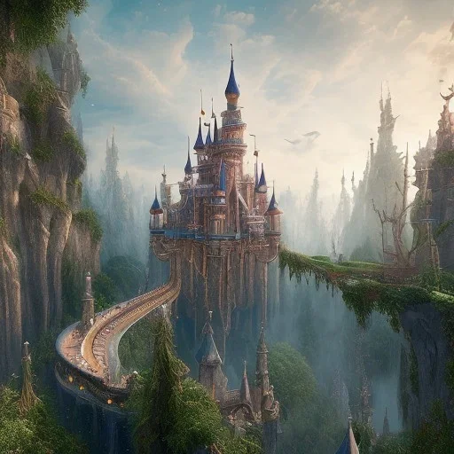 The palace of magic king, huge structure, panoramic view, zoomed out view of the exterior, mysterious, soft lighting, unreal engine 5 volumetric lighting, intricate details, realistic style, 8k resolution