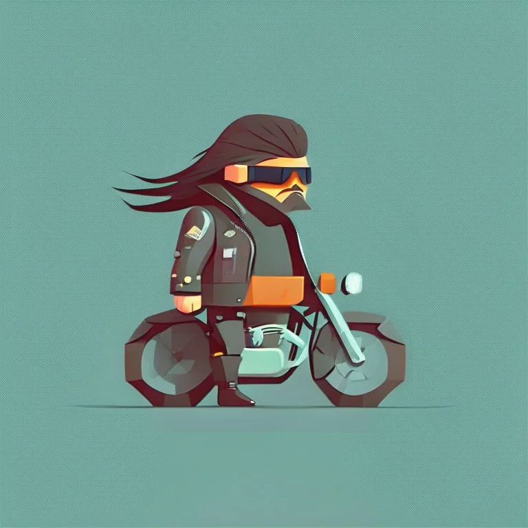 minimalistic character. biker