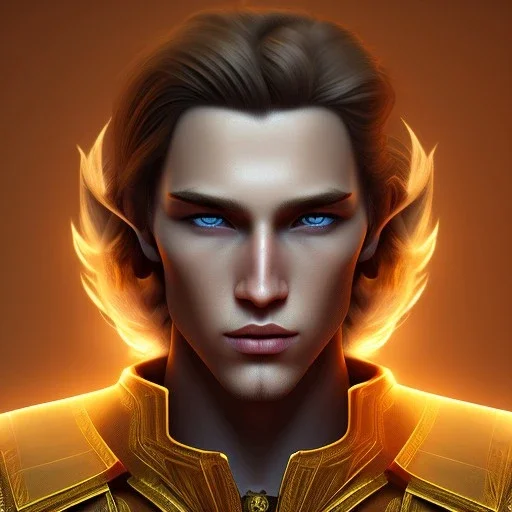 Male, Human, Blond, Sorcerer, Fire Mage, Golden Eyes, Young, Photorealism