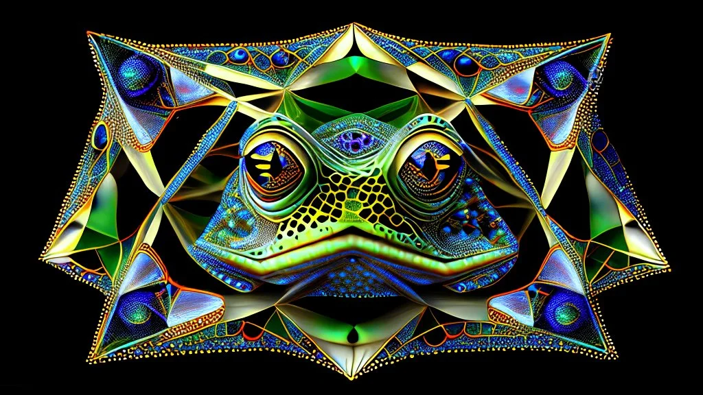 impossible octaedric jeweled paradox geometry infinite frog with many eyes