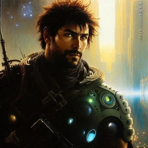 portrait of 'Briareos Hecatonchires - Appleseed Alpha', painting by gaston bussiere, greg rutkowski, yoji shinkawa, yoshitaka amano, tsutomu nihei, donato giancola, tim hildebrandt, evan lee,oil on canvas, cinematic composition, extreme detail,fit full head inside picture,16k