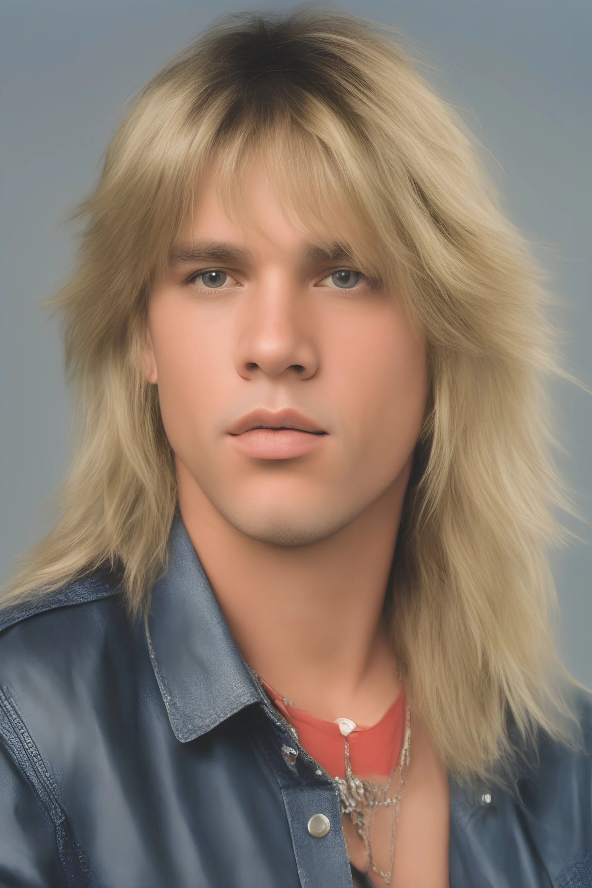 full color image, 1980's yearbook photo, teenager, Vince Neil, 14 years old, photorealistic, --ar 9:16 --style raw