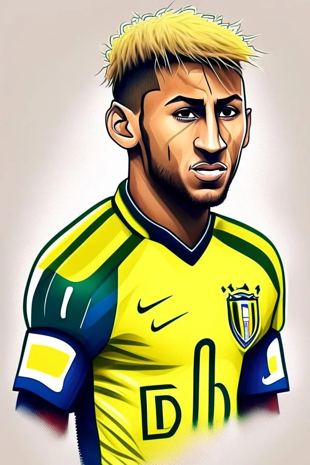 Neymar Brazilian football player. cartoon 2d