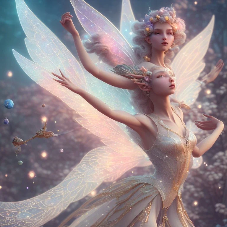 subtle transparent fairy in a galactic ambiance, delicate colors, in the foreground, full of details, smooth，soft light atmosphere, light effect，vaporwave colorful, concept art, smooth, extremely sharp detail, finely tuned detail, ultra high definition, 8 k, unreal engine 5, ultra sharp focus