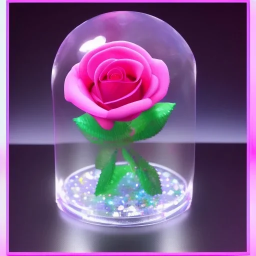 transparent multicolor crystal rose