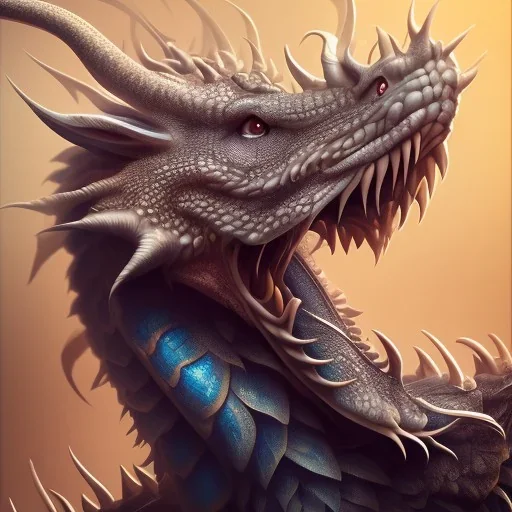 Portrait of dragon, highly detailed, color patterns on wings, soft studio lighting, background 64k