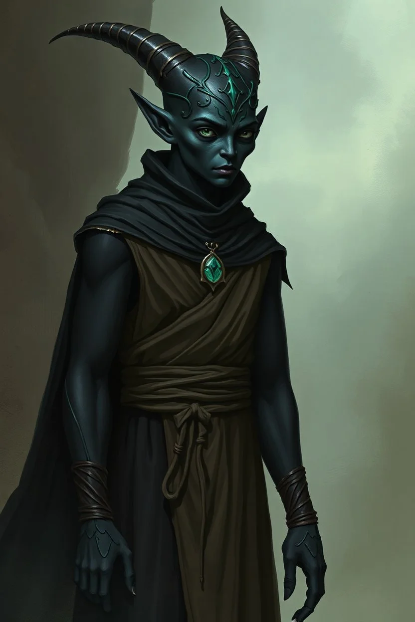 Genni , monk, humanoid, 10 feet tall, teal eyes, 25 years old, black