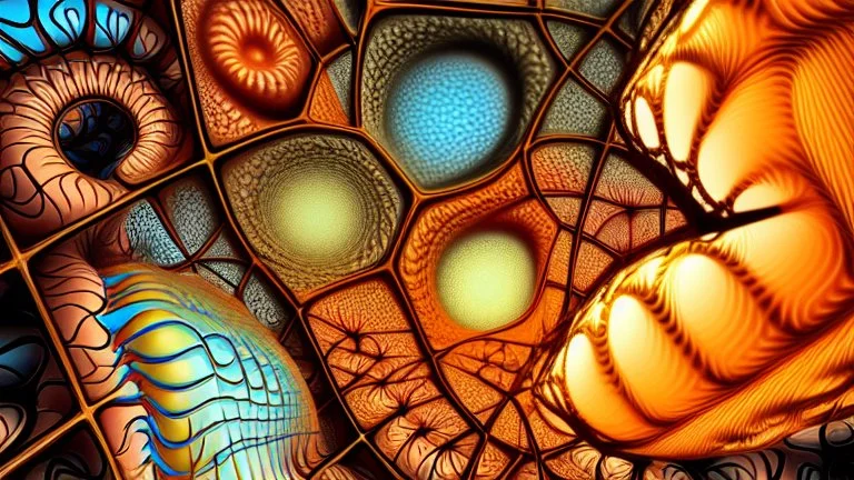 cells, protiens, genes, fractal, hyper realism