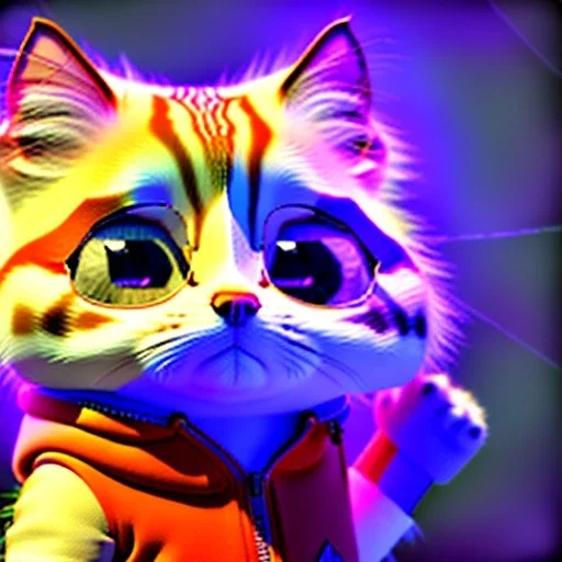 Concept art of Little mascot cat wearing a hoodie (Pixar art style)++, highly detailed, digital painting, art stations, concept art, smooth, unreal engine 5, god rays, ray tracing, RTX, nanite polygons, lumen lighting, ultra detail, volumetric lighting, 3d, detailed anime, finely drawn, high definition, high resolution, cartoon [ animation, cartoon, drawing, painting, low res, cropped, watermark, jpeg artifacts, low quality, normal quality, bad anatomy, text error, worst quality, blurry thousan