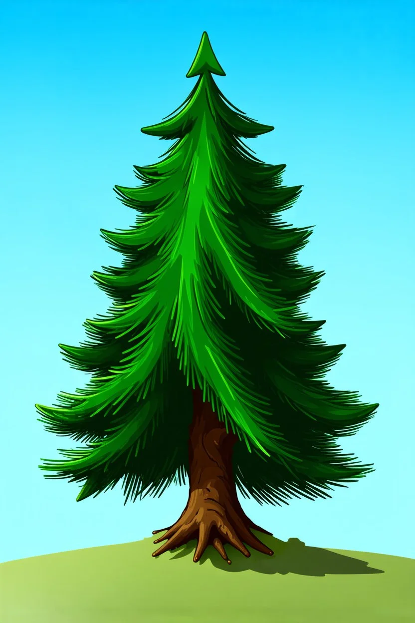 stylized pine tree, vector