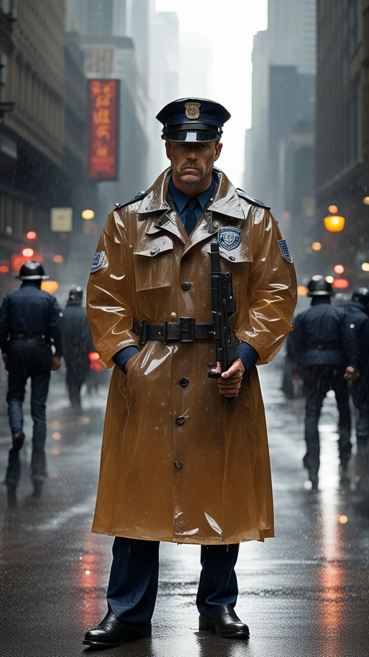 retro gun 1900 policeman badass nypd transparent heavy rain coat