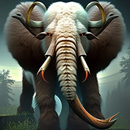 dwarfy white woolly mammoth fantasy, more woolly