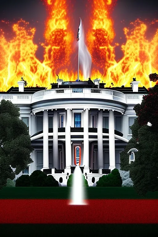 The white house on fire