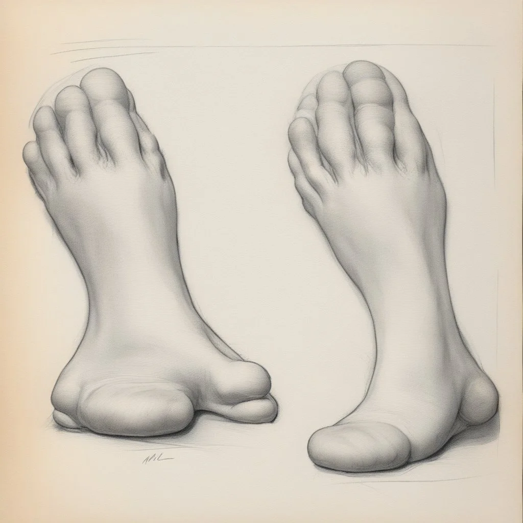 [art by Mil Mascaras] study of the foot for comics drawing course sheet