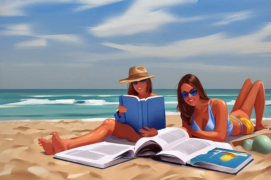 reading on the beach