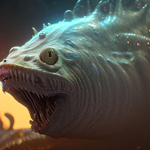 fluid ink angler fish creature, unreal engine 5, 8k resolution, photorealistic, ultra detailed