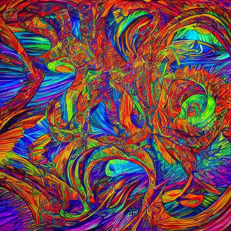 award winning visionary art colorful optical art